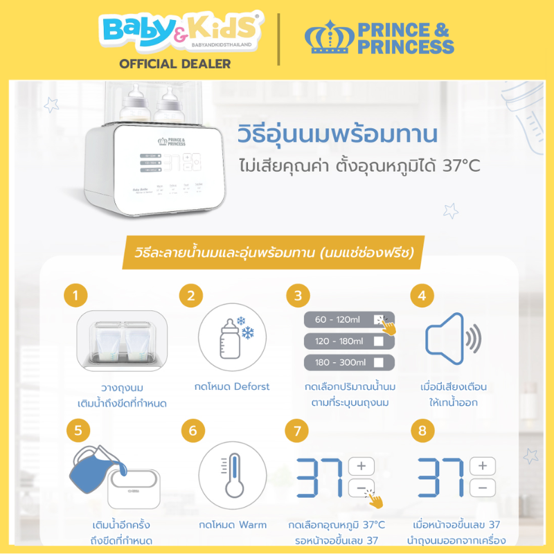 Prince&Princess เครื่องอุ่นนมและอาหารเด็ก Baby Bottle Warmer