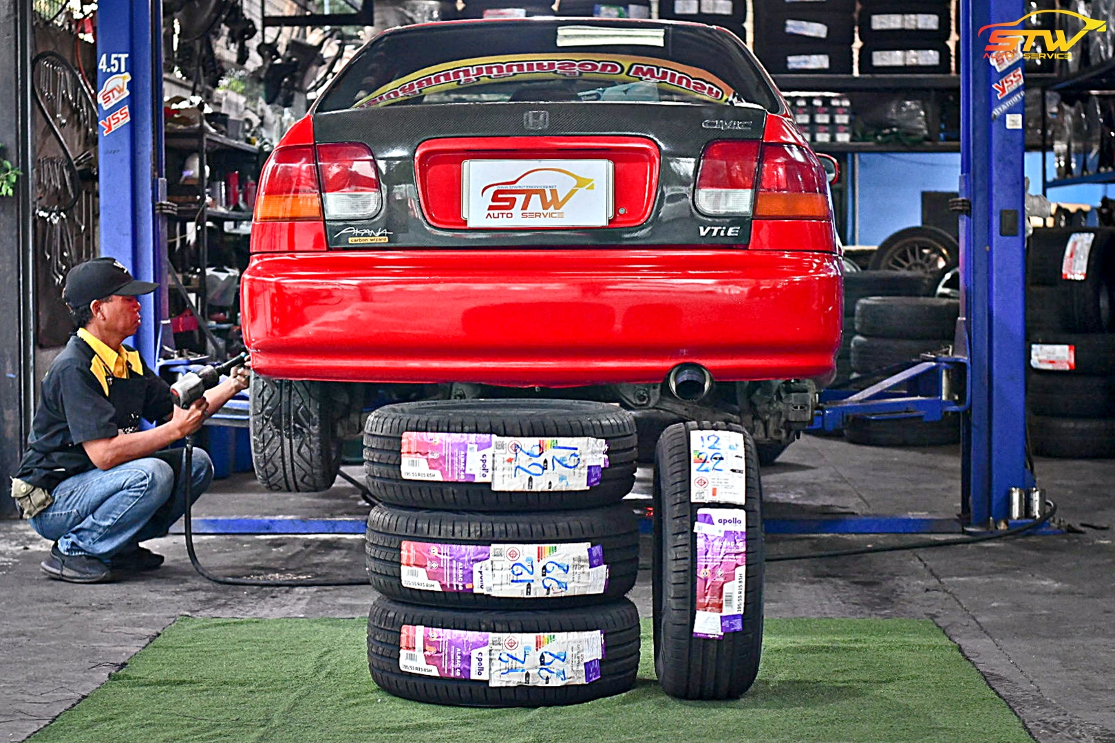 เปลี่ยนยาง HONDA CIVIC EK APOLLO Alnac 4G 195/55R15 85H