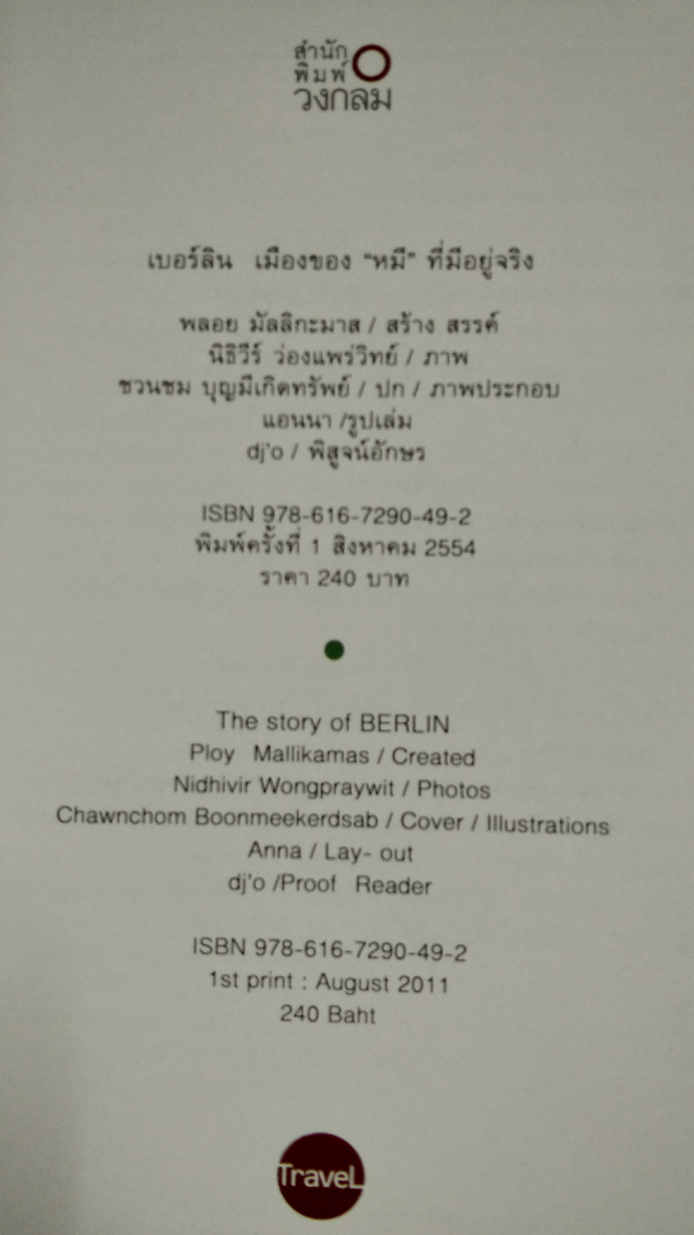 เบอร์ลินเมืองของหมีที่มีอยู่จริง / พลอย มัลลิกะมาส