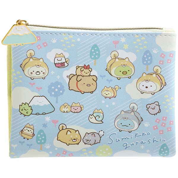 กระเป๋า Sumikko Gurashi - Dog Cosplay with Puppy Mini Pouch & Tissue Case ด้านหลังใส่ทิชชู่ได้ ด้านในกางออกใส่หน้ากากได้ ขนาด 10 x 12.5 ซม.