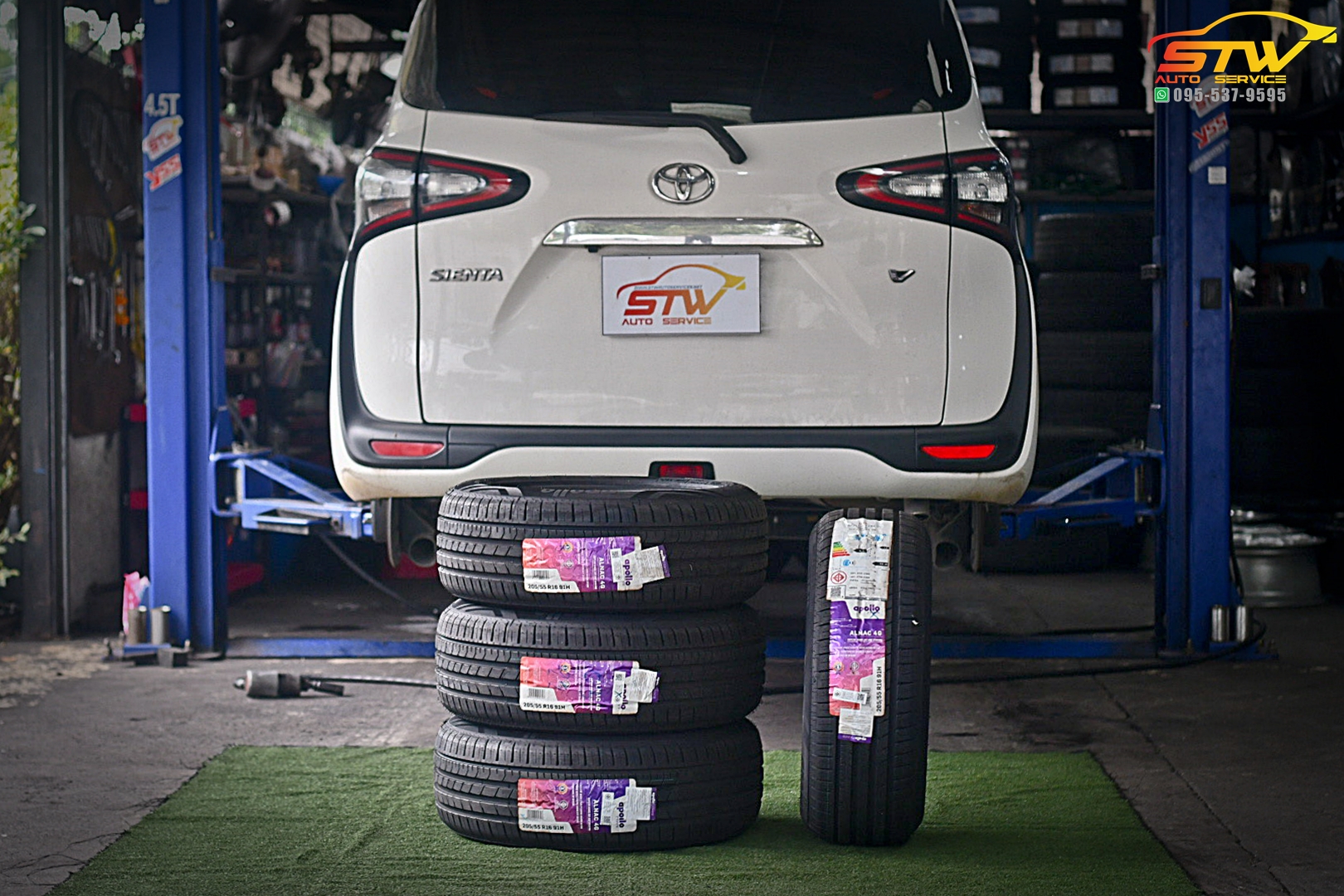 เปลี่ยนยาง TOYOTA SIENTA APOLLO Alnac 4G 205/55R16 91H