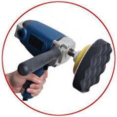 ฟองน้ำขัดสีรถยนต์ 6 นิ้ว แบบรังไข่ สีฟ้า