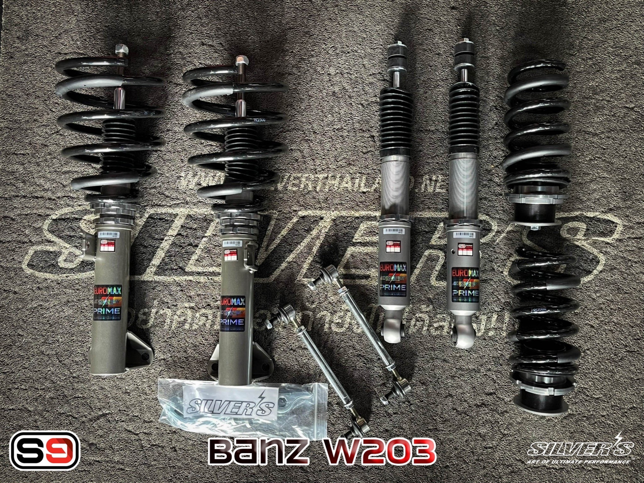 โช้คอัพ Silver’s รุ่น NeoMaxPrime สตรัทปรับเกลียว ใส่ Benz W203
