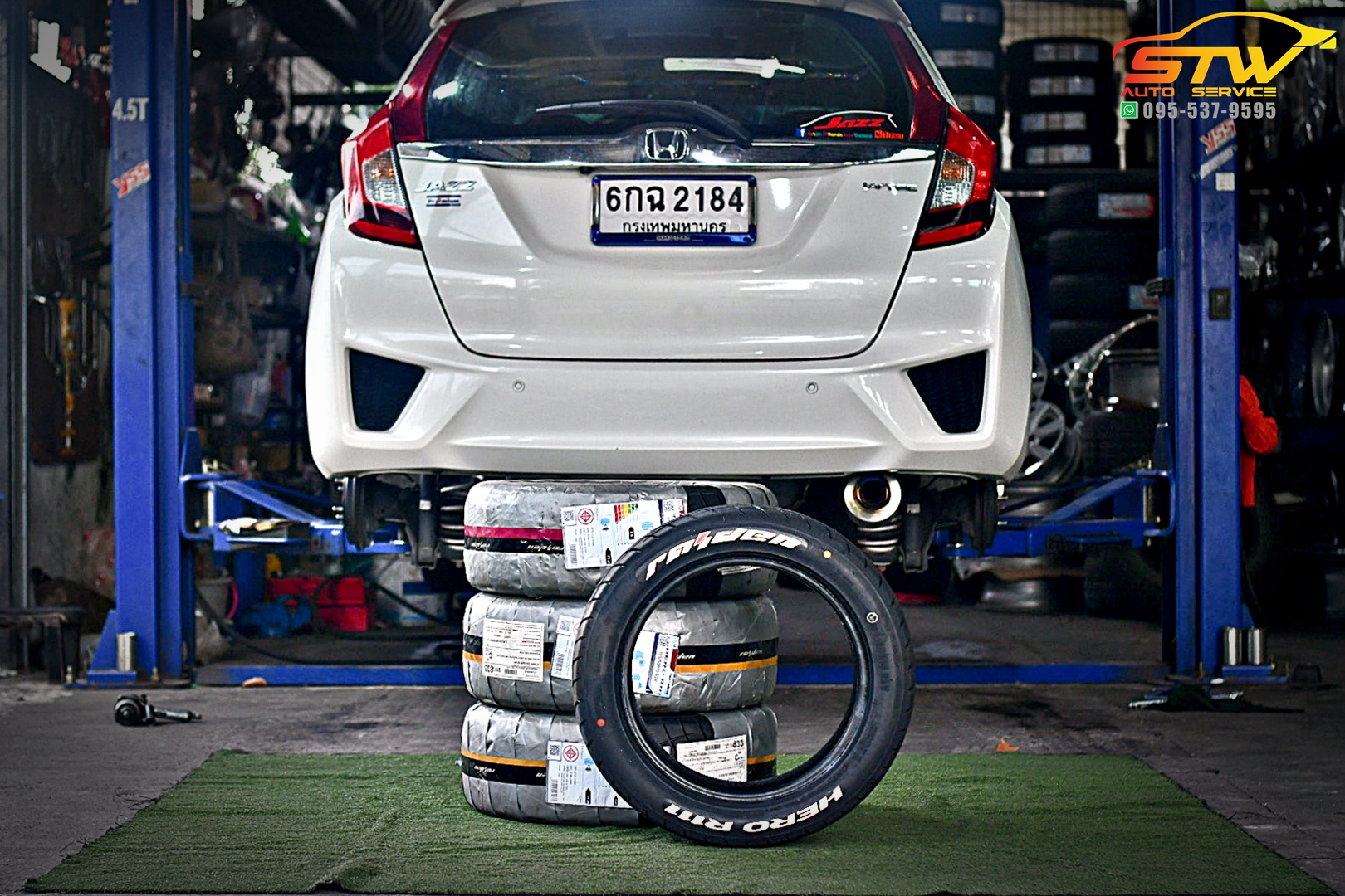 เปลี่ยนยาง HONDA JAZZ GK RAIDEN HERO R111 195/50R15 82V
