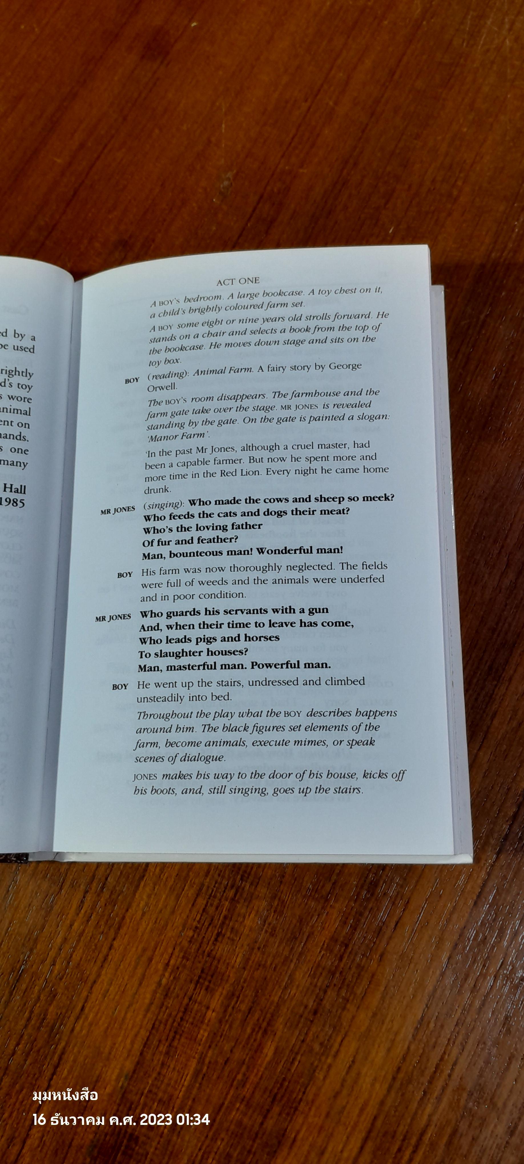 THE PLAY OF GEORGE ORWELL'S ANIMAL FARM Adapted By Peter Hall