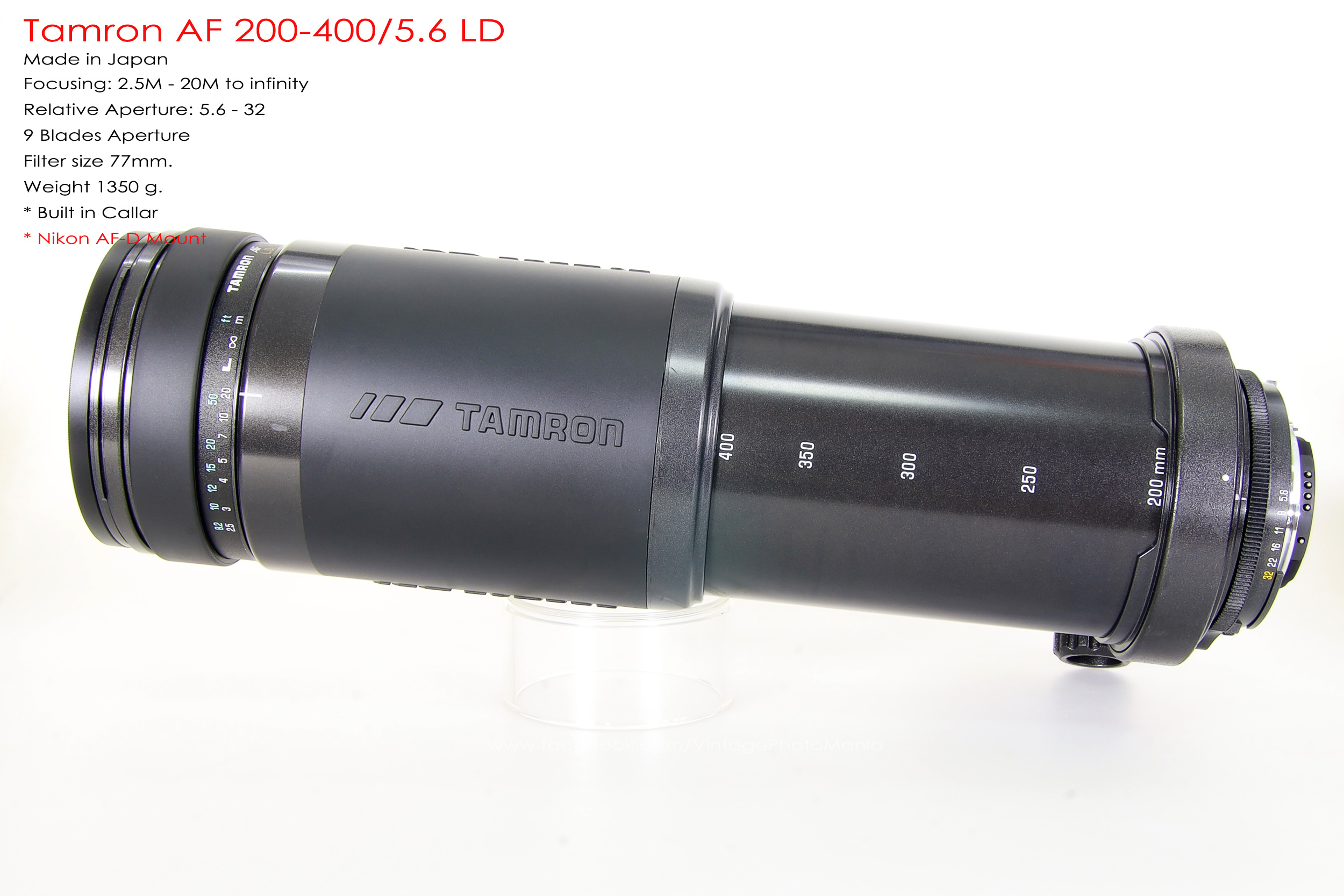 Tamron AF 200-400/5.6 LD *Nikon AF-D Mount เลนส์ซูมซูเปอร์เทเลสายถ่ายนกเอฟไม่ไหล