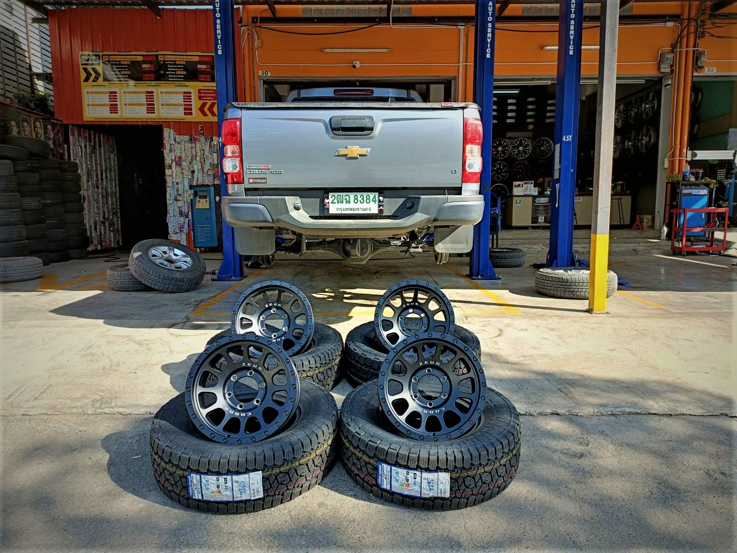 เปลี่ยนล้อยาง CHEV COLORADO ล้อ LENSO ZEUS-03 ยาง TOYO OPEN COUNTRY AT3 265/70 R16 Y22