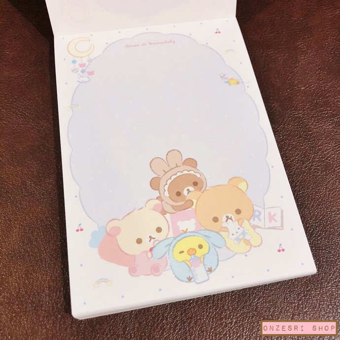 สมุดฉีก Rilakkuma Usa Usa Baby แบบลาย Milk ขนาด 14.8 x 10.5 ซม. มี 4 ลาย รวม 100 แผ่น