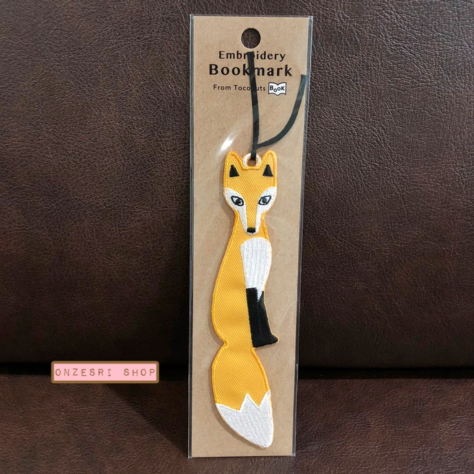 ที่คั่นหนังสือ Toconuts Embroidery Bookmark จากญี่ปุ่น เป็นผ้าปัก ลายน้องหมาจิ้งจอก ขนาด 13.6 x 2.5 ซม. ไม่รวมสาย