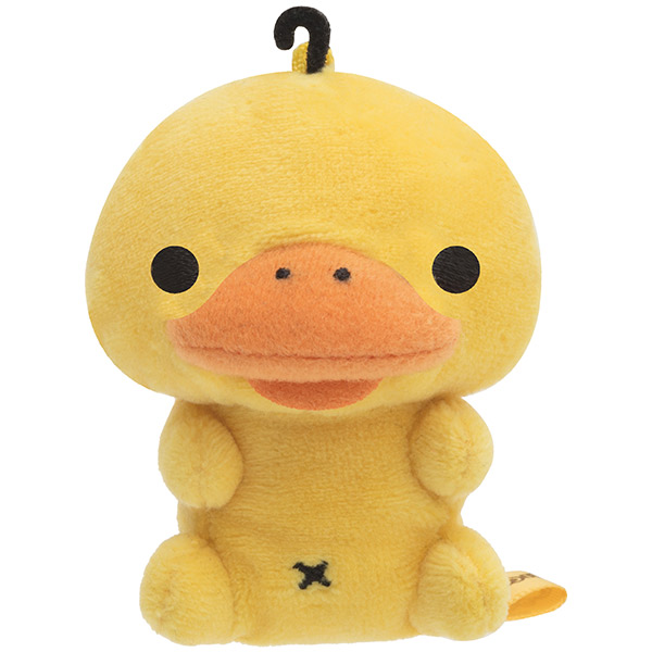 ตุ๊กตาเล็ก San-X แบบ Kamonohashikamo ด้านบนมีที่ห้อย เอาโซ่หรือพวงกุญแจมาคล้องได้ ตรงตัวมีเม็ดถ่วงด้านใน ขนาด 7 x 6 x 3.5 ซม.