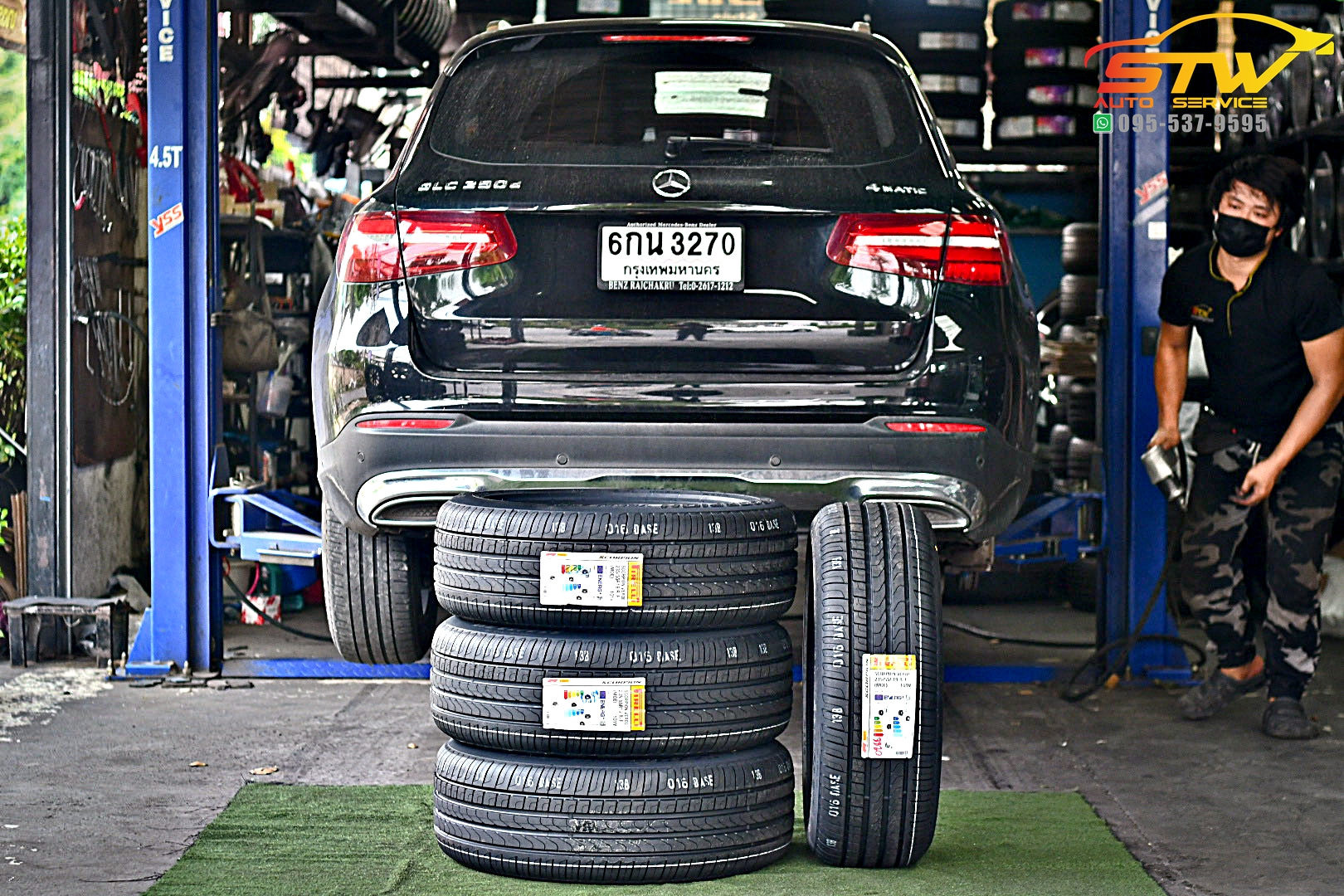 เปลี่ยนยาง Mercedes Benz GLC 250d PIRELLI SCORPION VERDE (MOE) *Runflat 235/55R19 101V