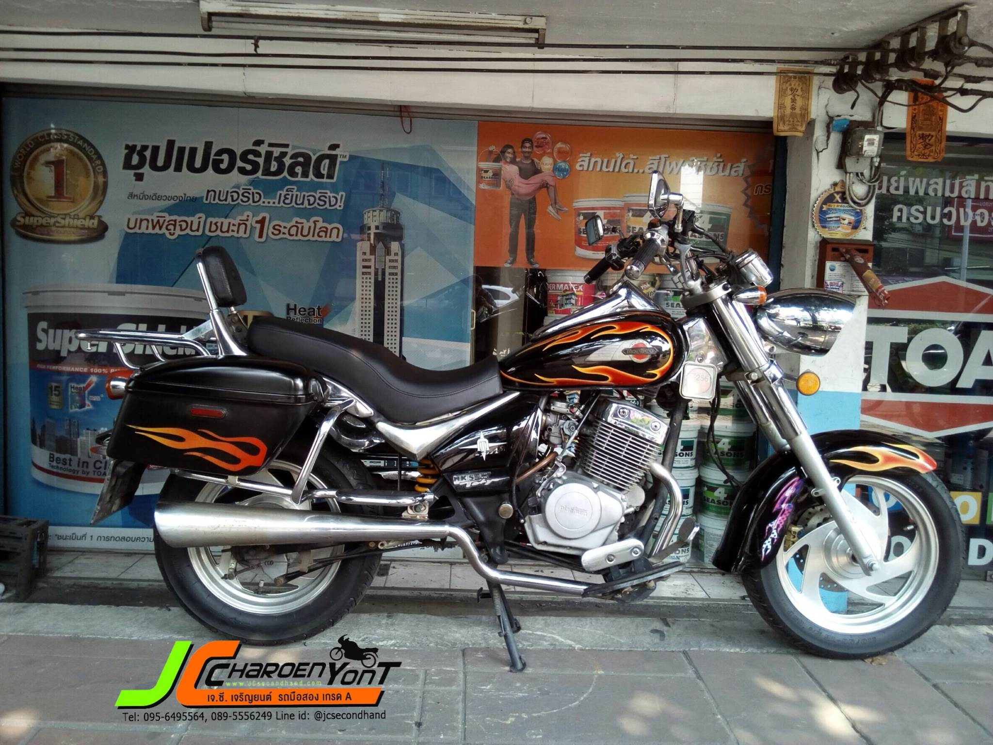คุ้มโคตร!! CHOPPER 2 สูบ 250cc. กับ PLATINUM MONACO-250 จดทะเบียนกลางปี 54 สภาพสวยพร้อมชุดแต่ง ตัวรถสมบูรณ์มาก เครื่อง2สูบแน่นๆ สตารทมือระบบคาร์บูเรตอร์เสียงเร้าใจ