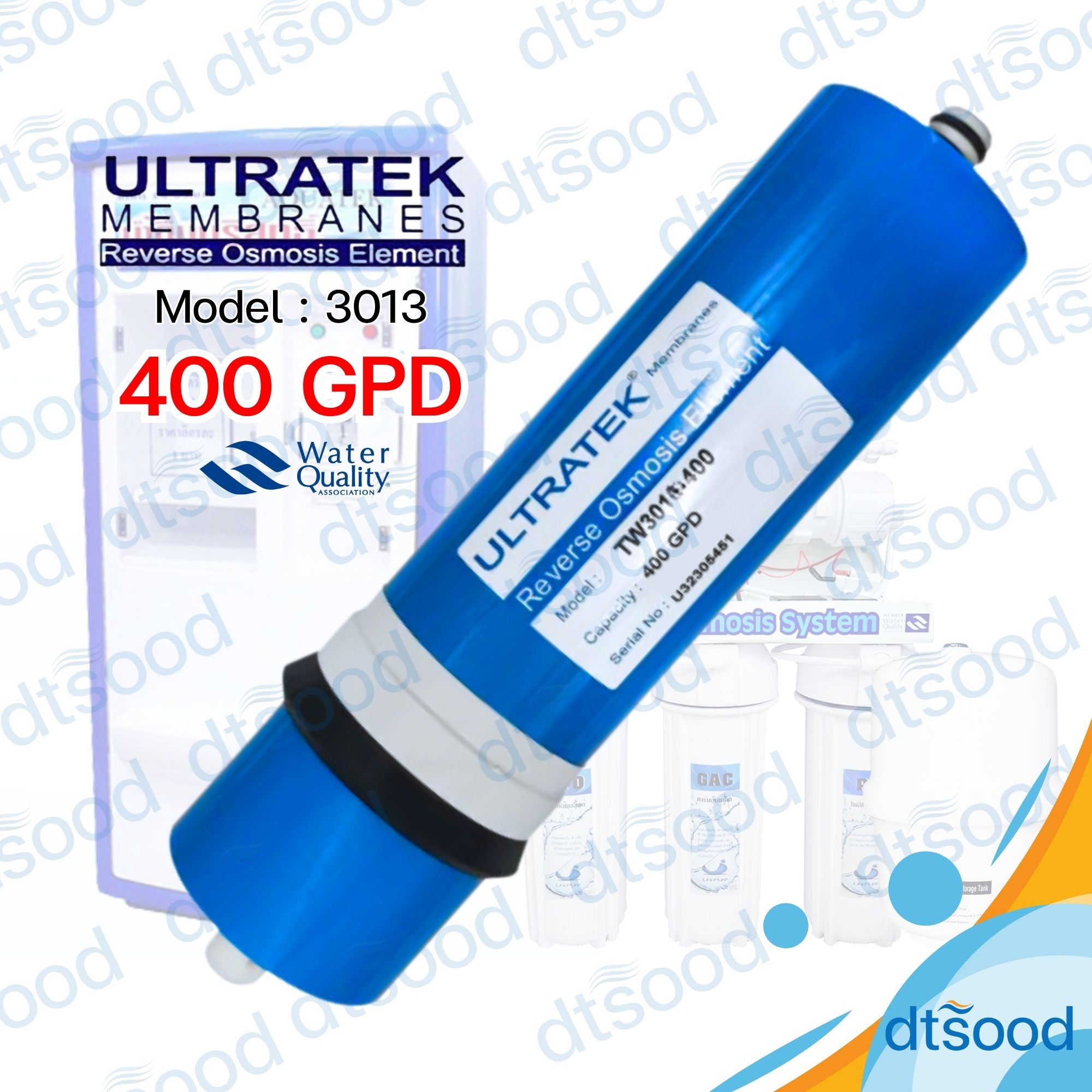 ไส้กรองน้ำ RO Membrane ขนาด 400 GPD ยี่ห้อ Unipure กรองละเอียด 0.0001 ไมครอน