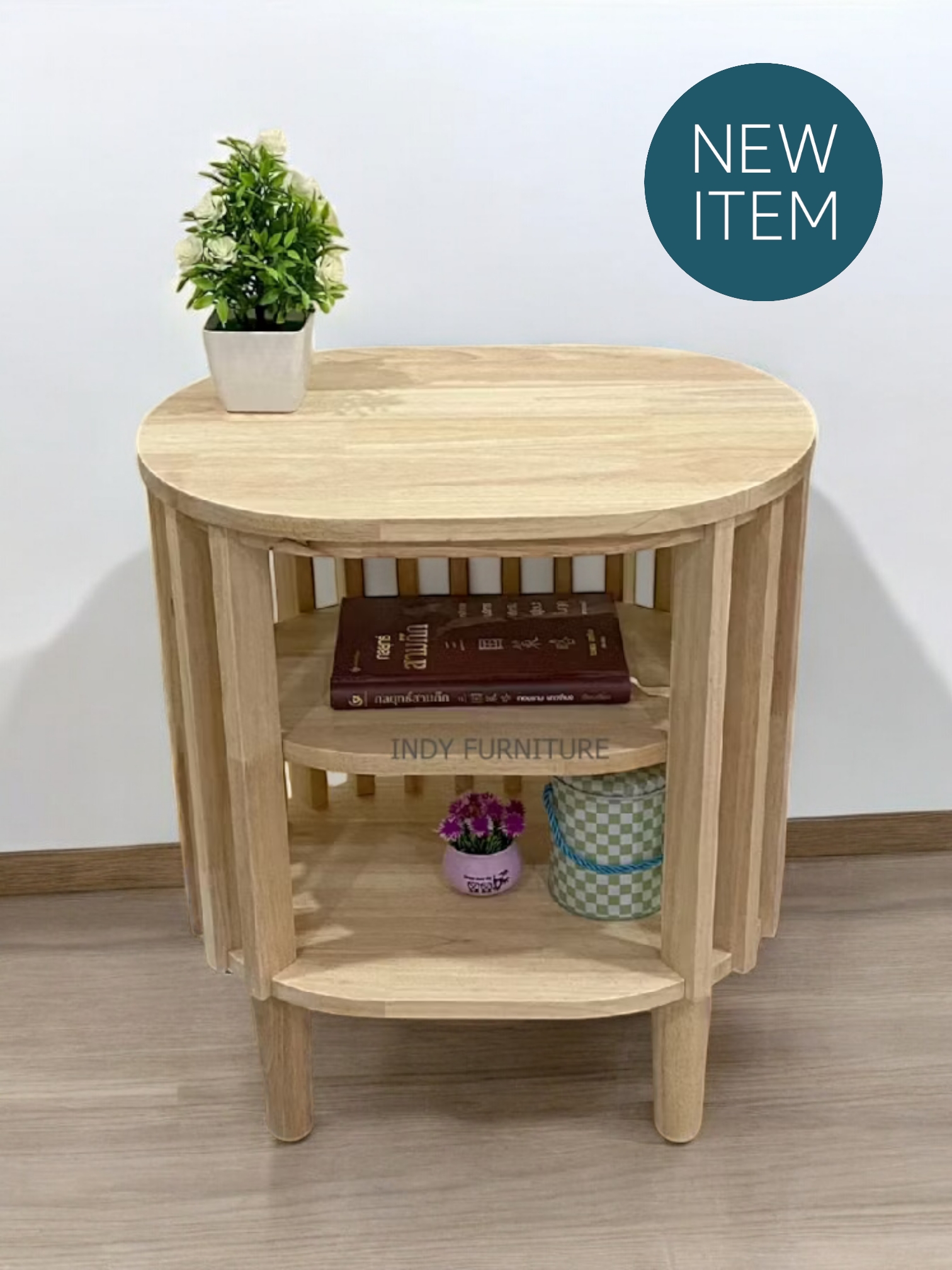 ตู้อเนกประสงค์ไม้ยางพารา รุ่น Tazan-T48 สีธรรมชาติ