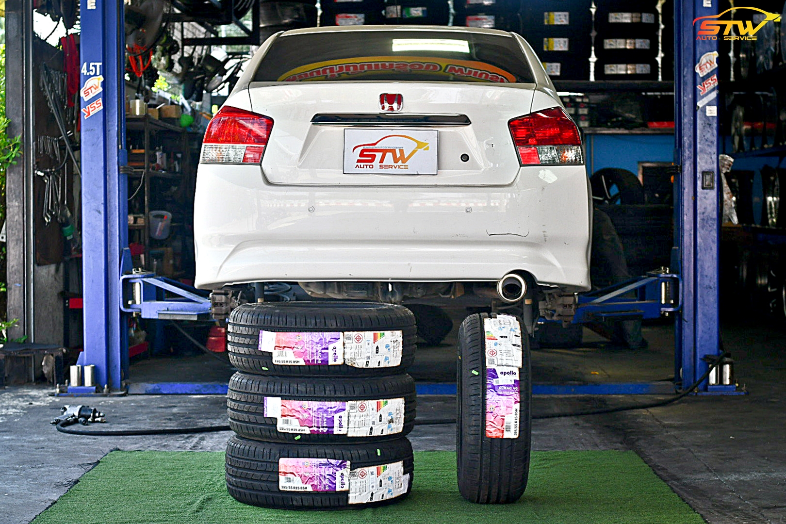 ยาง APOLLO ALNAC 4G 195/55R15 85H ติดตั้งใส่ HONDA CITY