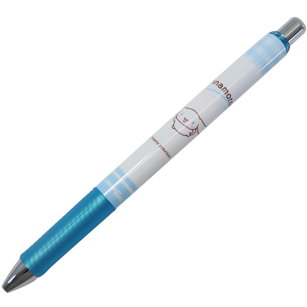 ปากกา Pentel Energel จากญี่ปุ่น ลาย Cinnamoroll สีขาวฟ้า หัว 0.5 หมึกสีดำ
