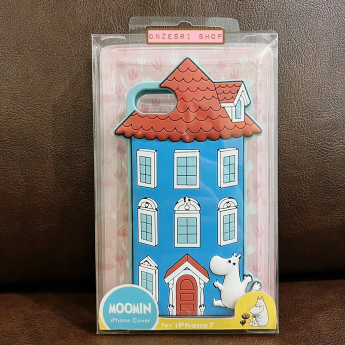 Case iPhone 7/8 from Japan แบบ Soft ไดคัทคลุมรอบเครื่อง ลาย บ้าน Moomin สีฟ้า