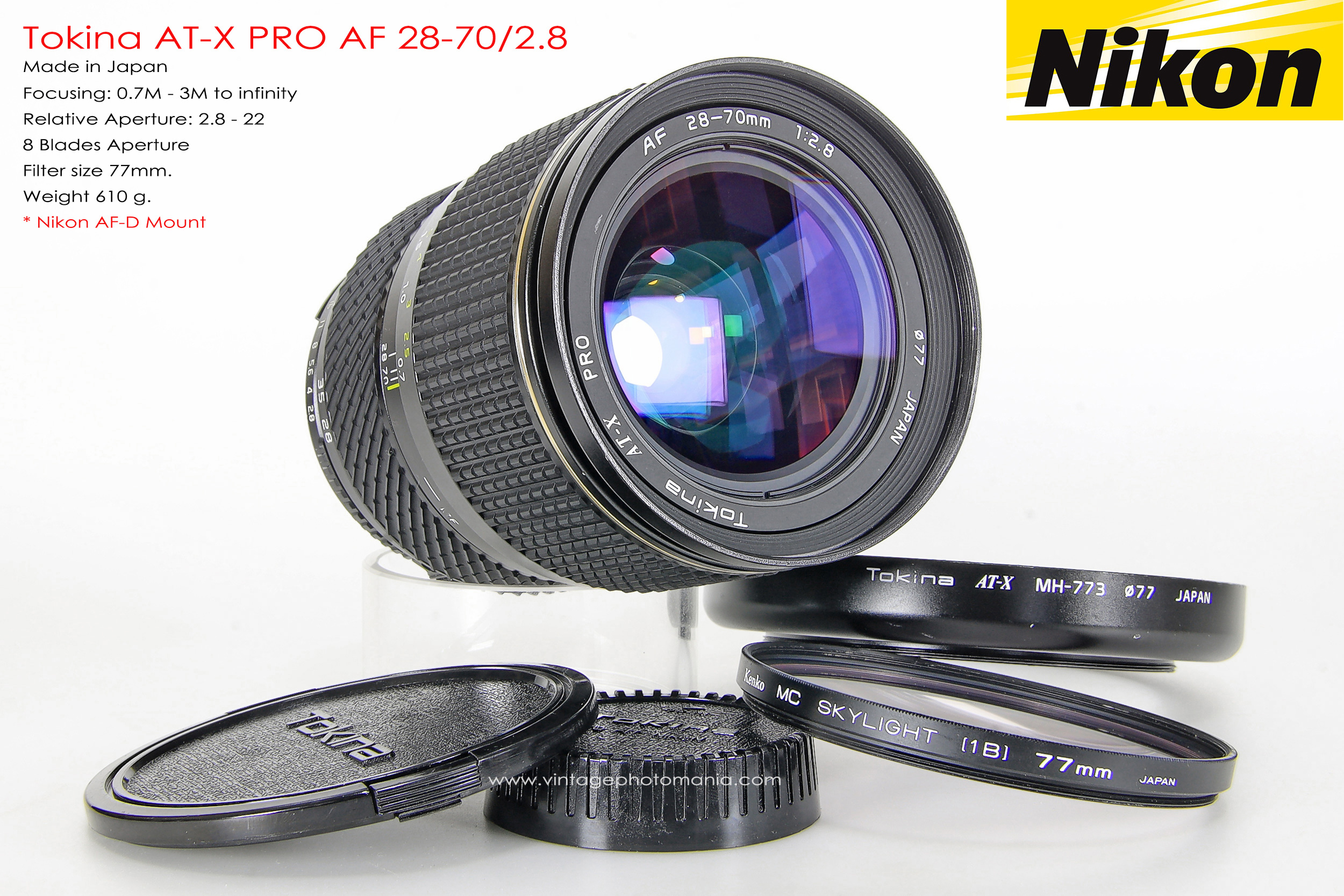 Tokina AT-X PRO AF 28-70/2.8 *Nikon AF-D Mount เลนส์ซูมเกรดโปรเอฟไม่ไหล