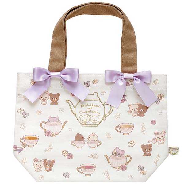 กระเป๋า Rilakkuma Korikogu's Flower Tea Time Mini Tote Bag ขนาด 21.5 x 30.5 x 1 ซม.