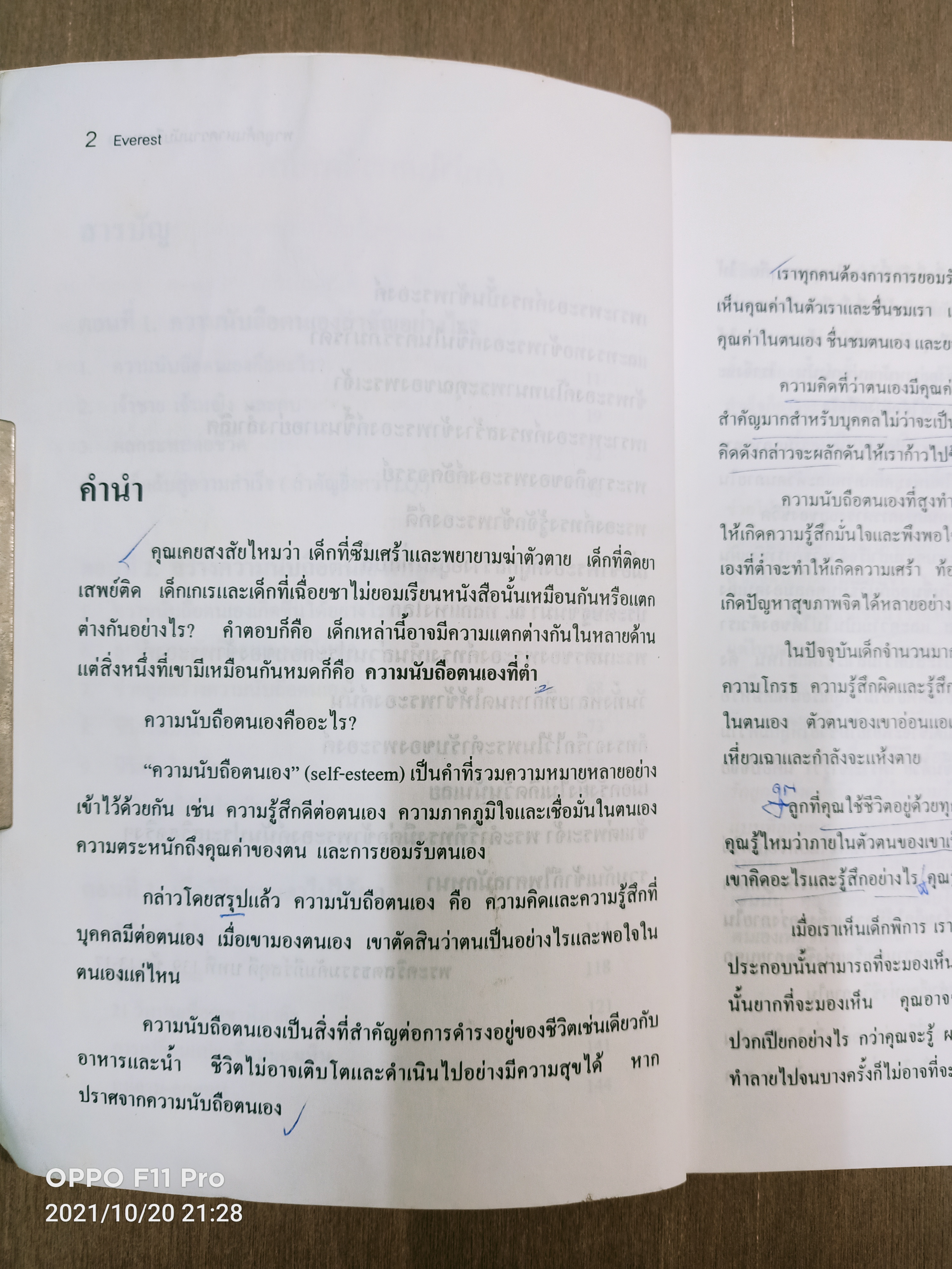 EVEREST พาลูกค้นหา ความนับถือตนเอง (หนังสือเล่มนี้มีรอยขีดด้วยปากกาตามรูปที่ถ่าย) / ศาสตราจารย์ พ.ญ. อุมาพร ตรังคสมบัติ