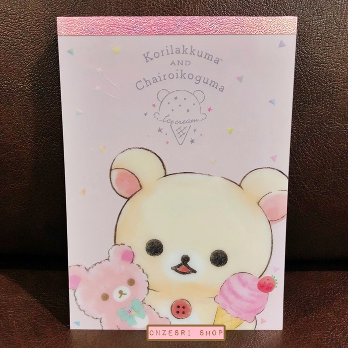 สมุดฉีก Rilakkuma Happy Ice Cream แบบ Korilakkuma ขนาด 14.8 x 10.5 ซม. มี 4 ลาย รวม 100 แผ่น