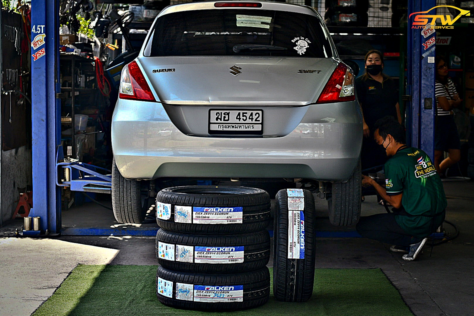 ยาง FALKEN ZIEX ZE914 195/55R16 87V ติดตั้งใส่ SUZUKI SWIFT