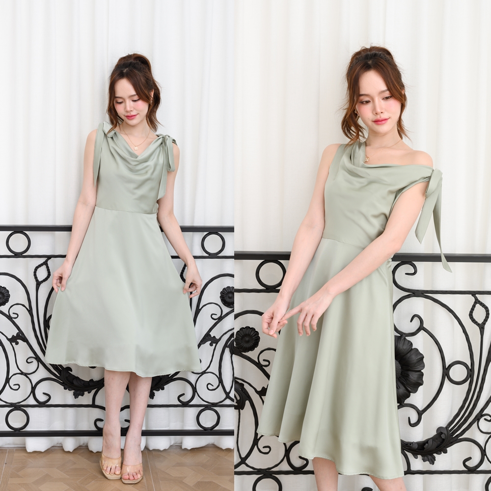 Amour Dress : สีเขียว (โบว์ผูกได้หลายแบบ)