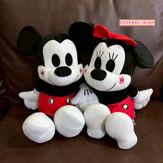 ตุ๊กตาคู่ Mickey & Minnie Love♥Love Series ใส่ชุดสีแดง จากญี่ปุ่น ขนาดตัวละ 30 x 20 ซม.