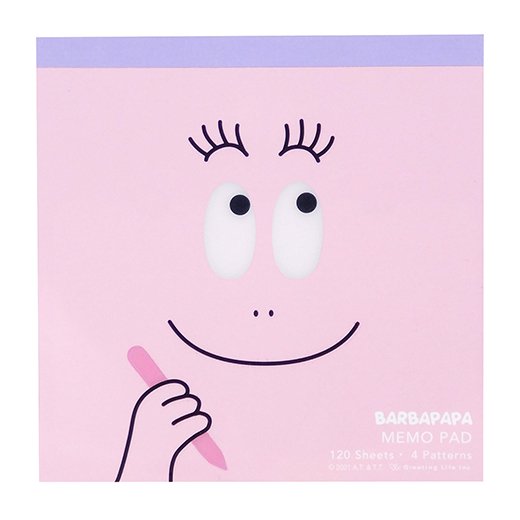 สมุดฉีก Barbapapa Square Memo จากญี่ปุ่น ลาย Face ขนาด 10 x 10 x 1 ซม. มี 4 ลาย รวม 120 แผ่น
