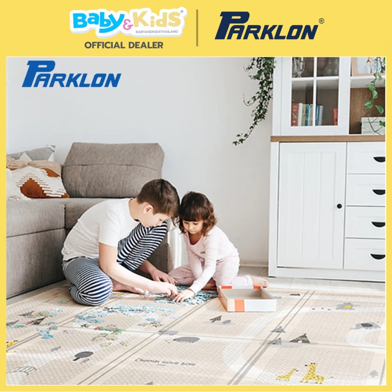 Parklon PE Portable Mat แผ่นรองคลานเกาหลีรุ่นพับได้ขนาด 140x 200 x1 cm. ลาย Coco Bear Picnic