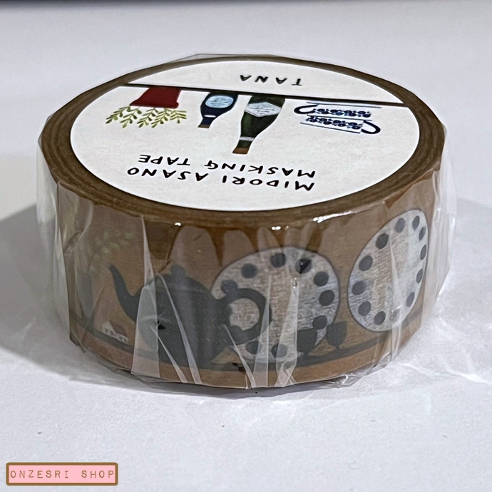 Masking Tape เทปตกแต่งจากญี่ปุ่นจากดีไซเนอร์ Midori Asano ลาย TANA (Cafe) ขนาด 2 ซม. x 10 ม.