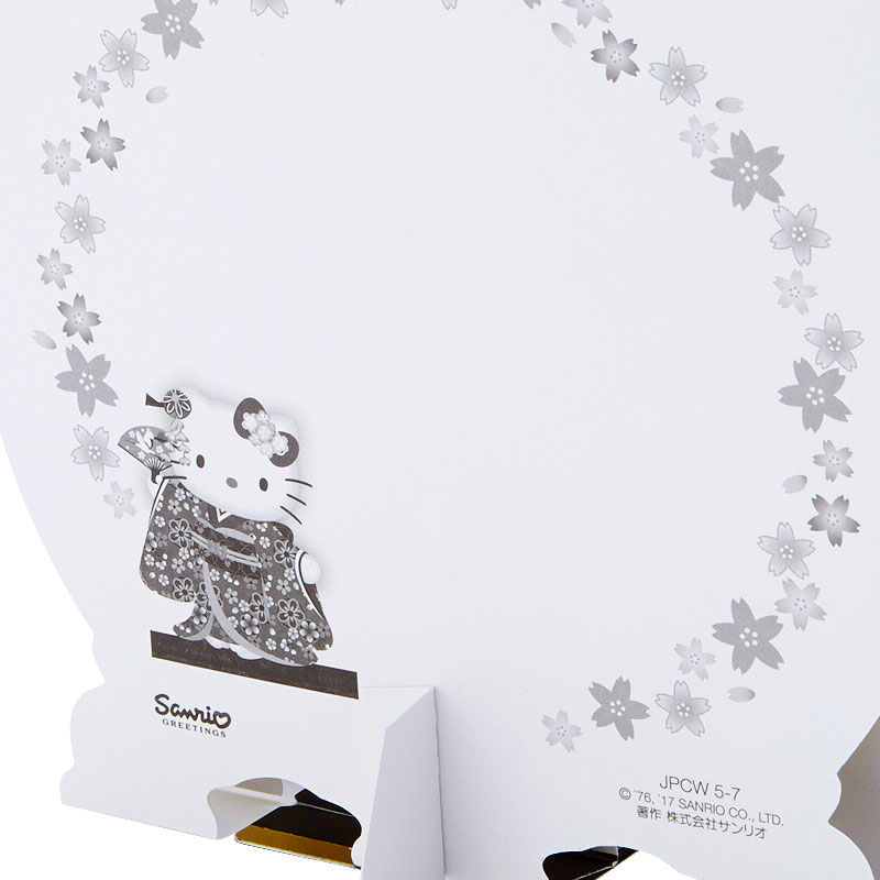 Sanrio Card - Pop up ลาย Hello Kitty Japan Round Shelf (Japan Limited) ด้านหลังเขียนได้ มาพร้อมซองลายน่ารัก ขนาด 12.8 x 0.5 x 17.2 ซม.