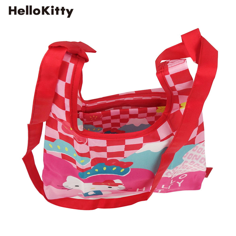 กระเป๋าสะพายพับได้แบรนด์ ROOTOTE Japan รุ่น ROO-Shopper x Hello Kitty แบบ Fujisan สีแดง ขนาด 26 x 37 x 4 ซม. สายยาว 105 ซม. สะพายข้างได้ พับได้ พกพาสะดวก