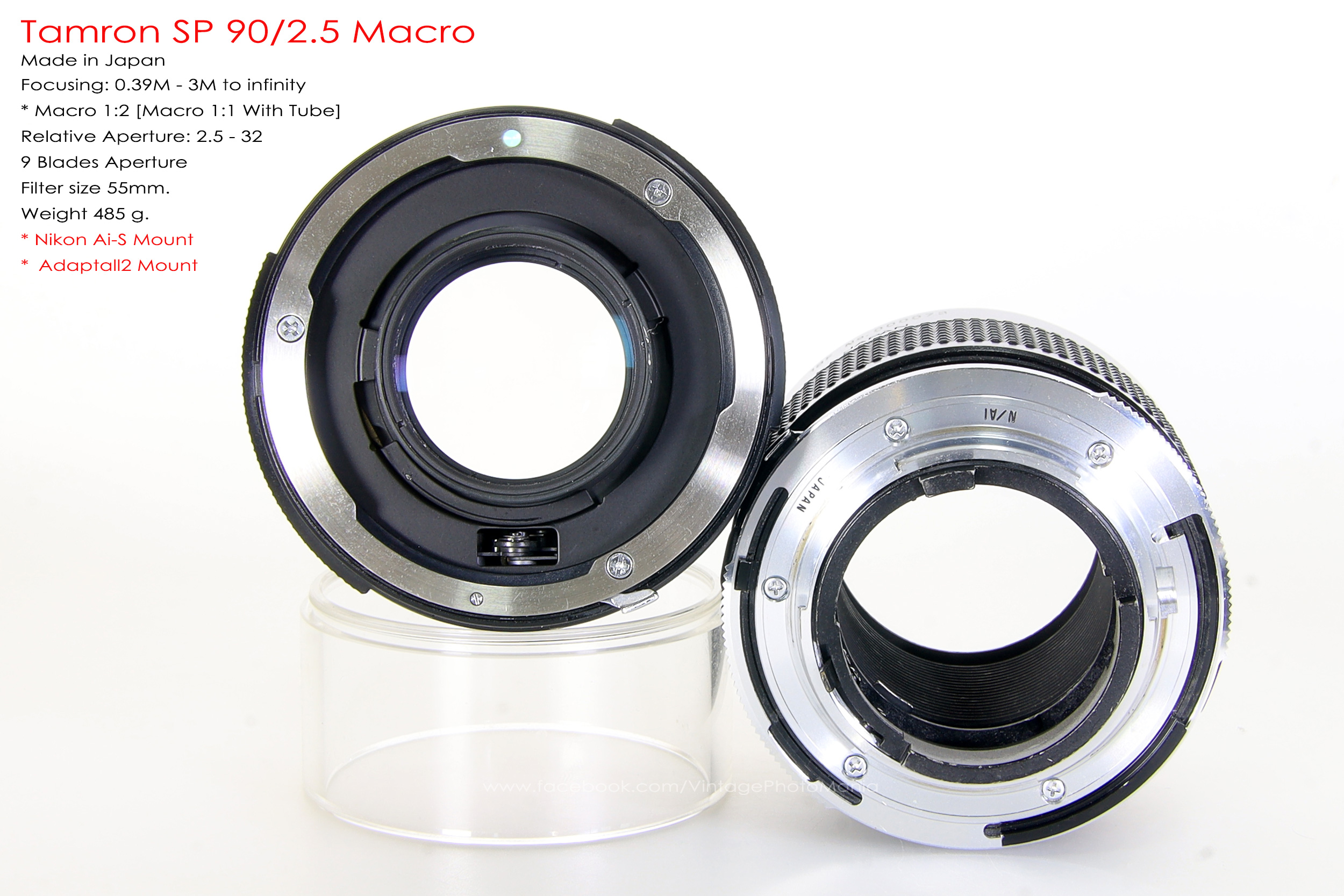 Tamron SP 90/2.5 Macro+Tamron Tube *Nikon Ai-S Mount เลนส์พรอตเทรตมาโครเอฟกว้าง
