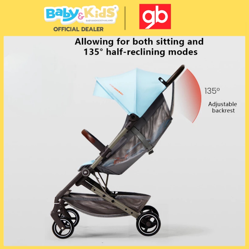GB รถเข็นเด็ก รุ่นFLAM PLUS พับง่าย เก็บสะดวก เบาเพียง 5.9 kg ตะกร้าใหญ่และเอน 135°