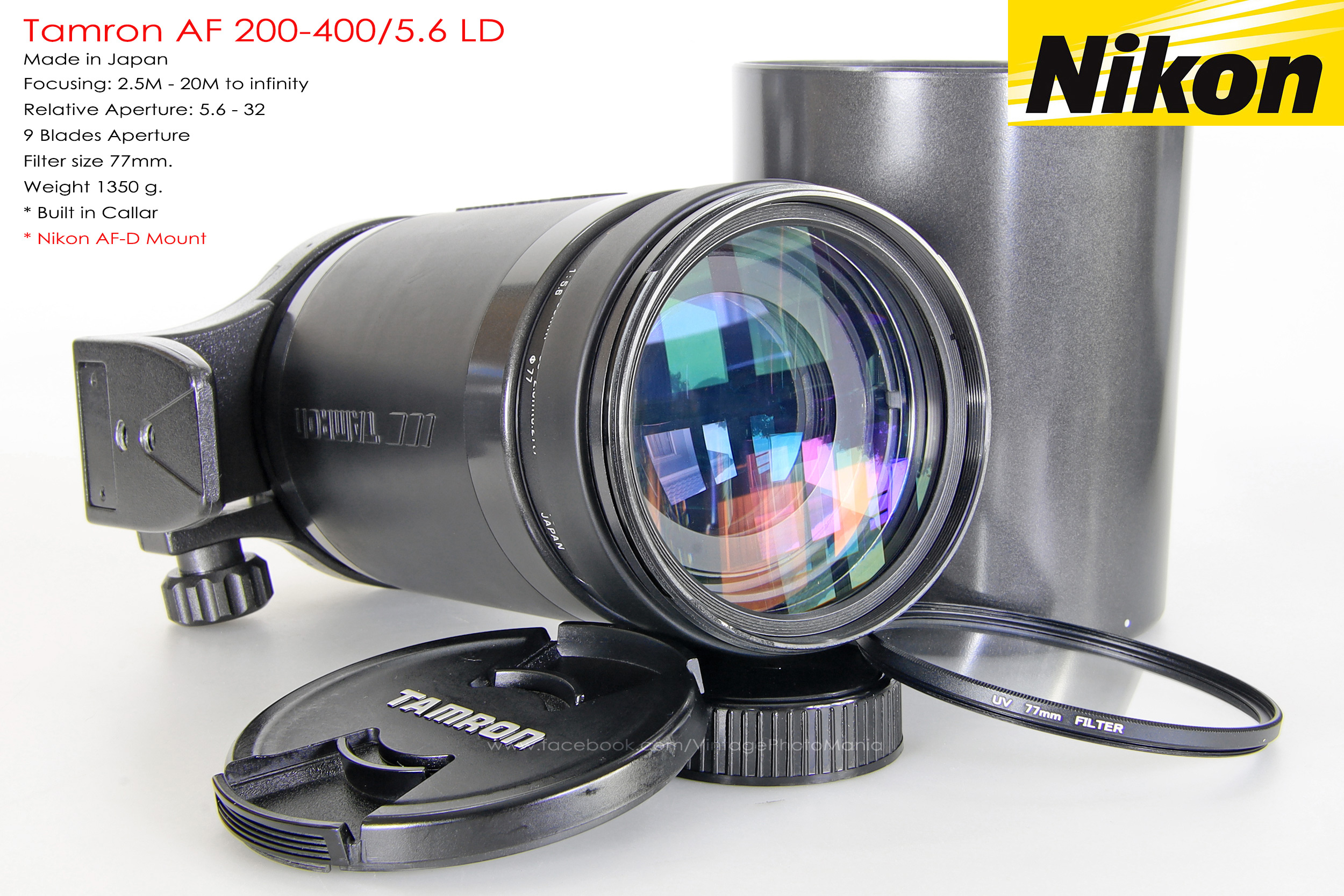 Tamron AF 200-400/5.6 LD *Nikon AF-D Mount เลนส์ซูมซูเปอร์เทเลสายถ่ายนกเอฟไม่ไหล