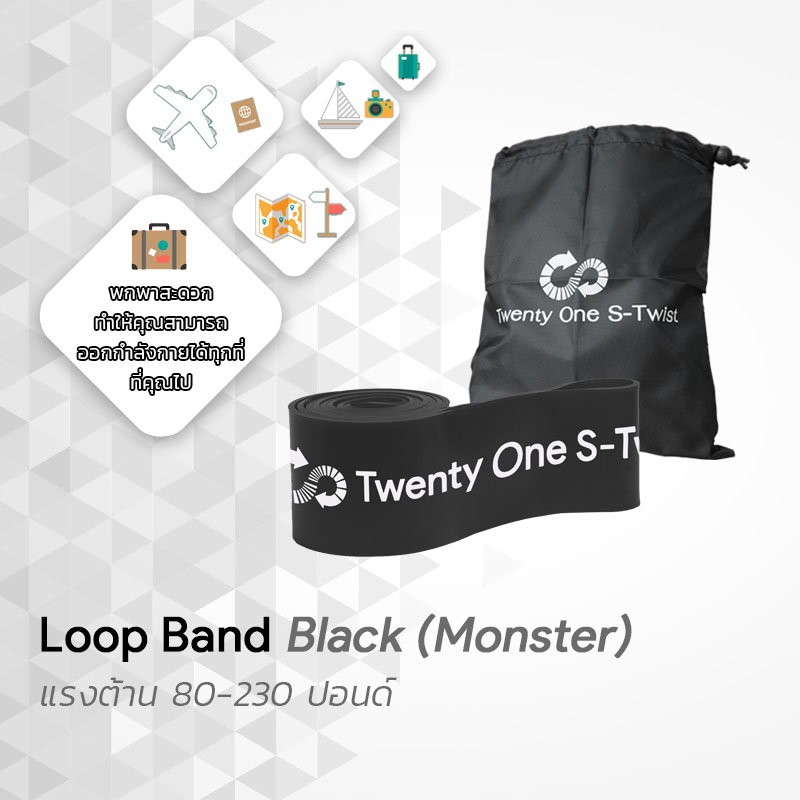 ยางยืดออกกำลังกายแบบห่วง Loop Band Black (Monster)