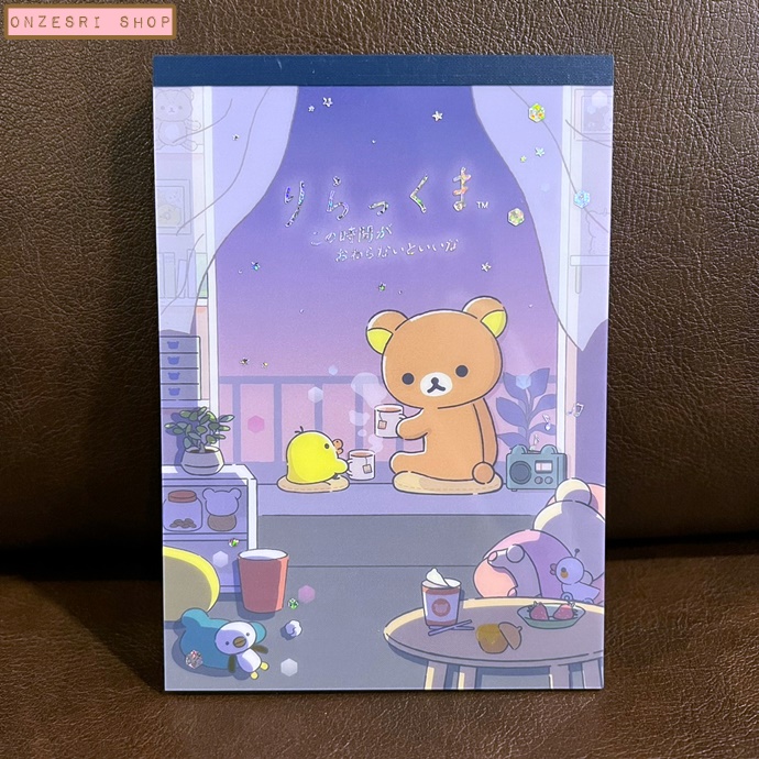 สมุดฉีก Rilakkuma slumbers with you แบบลาย Window ขนาด 14.8 x 10.5 ซม. มี 4 ลาย รวม 100 แผ่น