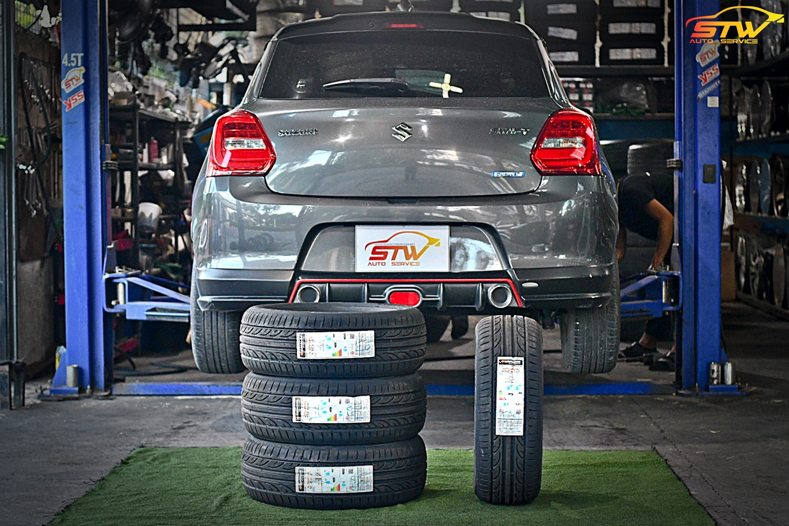 เปลี่ยนยาง SUZUKI SWIFT HANKOOK V12 Evo2 K120 195/55R15 85V