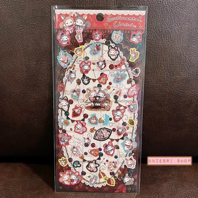 Sticker ลาย Sentimental Circus - Hagirekorisu แบบสีแดง ขนาด 20 x 9.5 ซม.