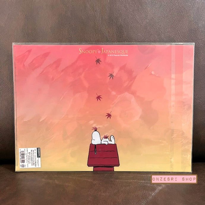 แฟ้ม A4 ลาย Snoopy Japanesque (Japan Limited) ลายภูเขาไฟฟูจิ โทนสีแดง