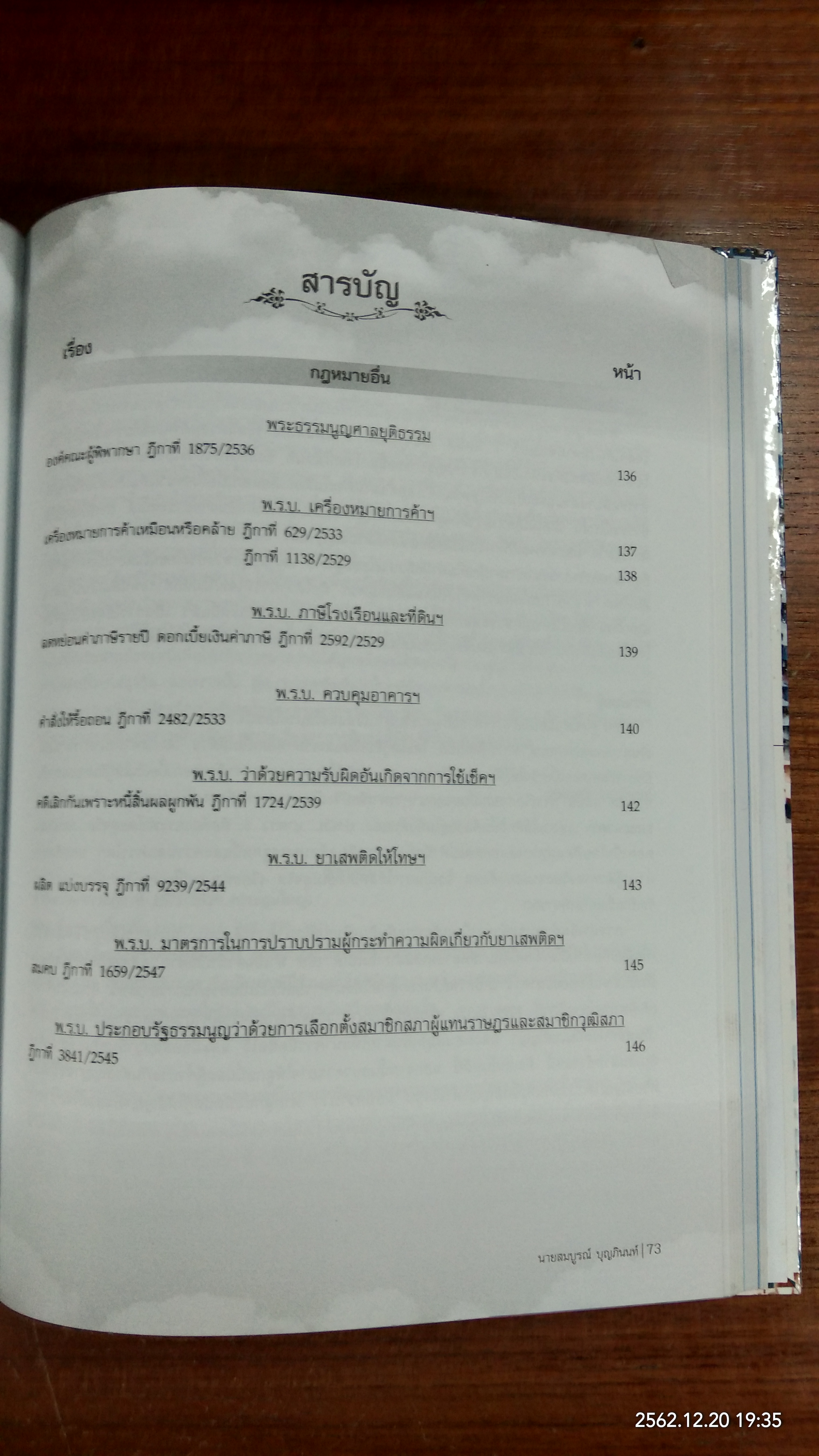 อนุสรณ์ในงานพระราชทานเพลิงศพ นายสมบูรณ์ บุญภินนท์