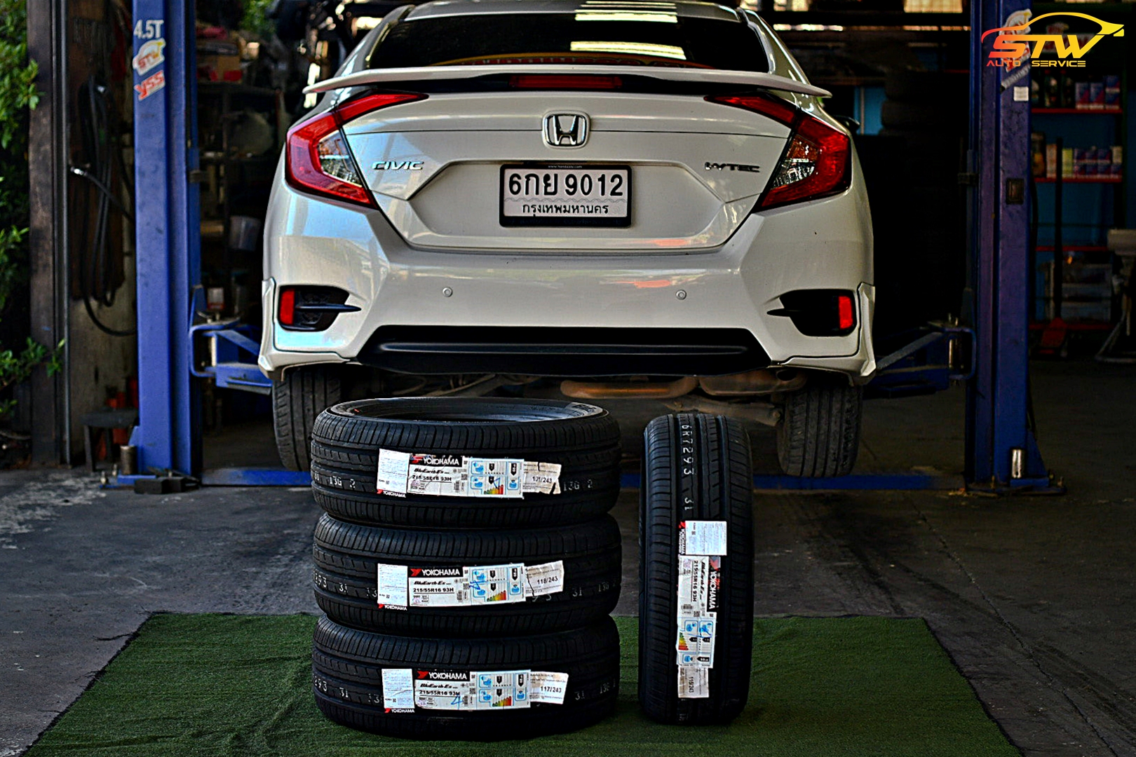 ยาง YOKOHAMA BluEarth-Es ES32 215/55R16 93H ติดตั้งใส่ HONDA CIVIC FC