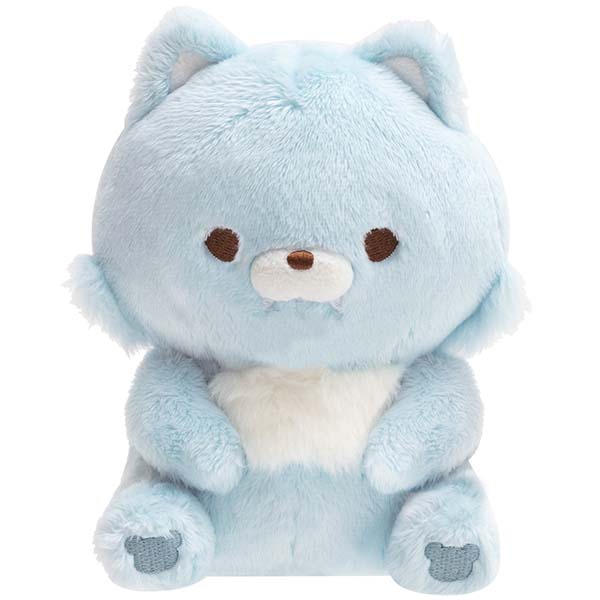 ตุ๊กตา Rilakkuma - Chairoi Koguma and Doll แบบ Blue Wolf (หมาป่าสีฟ้า เพื่อนโคกุมะ) ใส่หมวก ขนาด 17 x 13 x 8 ซม.