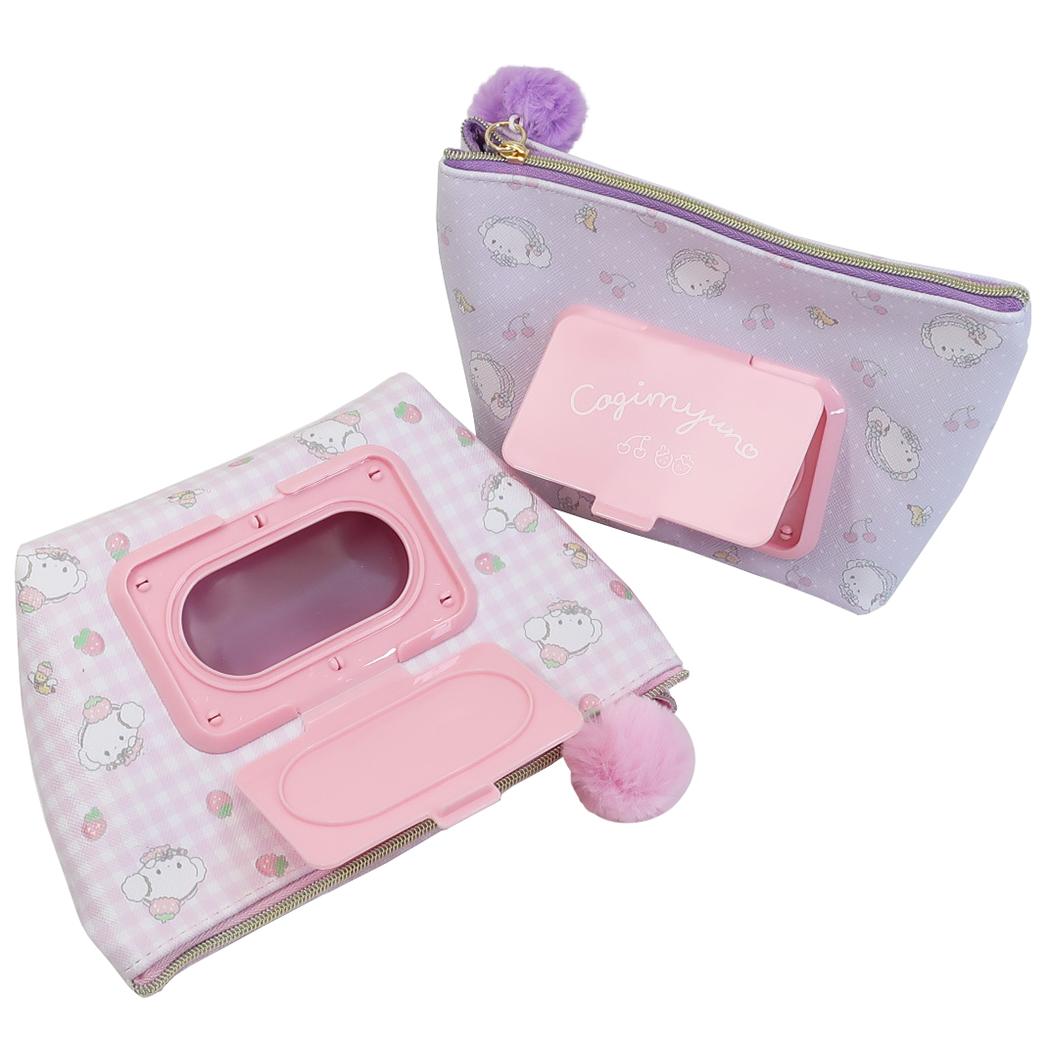 กระเป๋า seepo Pouch แบบ Cogimyun ลาย Cherry สีม่วง เป็นกระเป๋าใส่ของ เครื่องสำอาง มีช่องใส่ทิชชู่เปียกหรือกระดาษทิชชู่ สามารถเปิดดึงออกจากด้านหน้าได้เลย สะดวกมาก ขนาด 19 x 6 x 12.5 ซม.