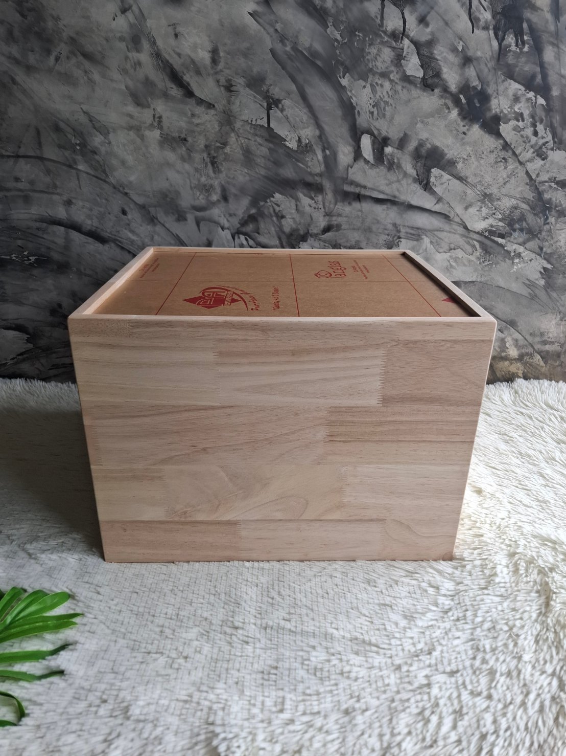 กล่องไม้ยางพาราประสานฝาสไลด์