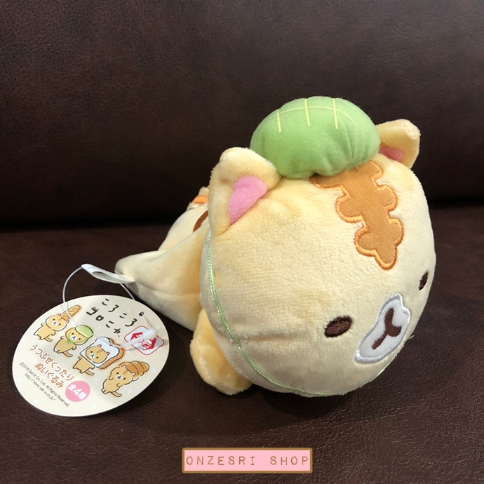 ตุ๊กตา แมวขนมปัง Corocoro Coronya แบบเมล่อนปังนอน ตรงข้างล่างเป็นก้นถ่วง ขนาด 12 x 16 x 11 ซม.