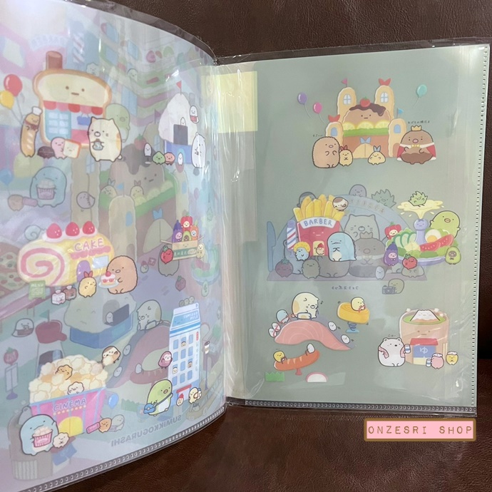 แฟ้ม A4 ลาย Sumikko Gurashi Welcome! Food Oukoku ด้านในเป็นแบบ pocket 4 ช่อง แยกใส่เอกสารได้ 2 ฝั่งซ้ายขวา