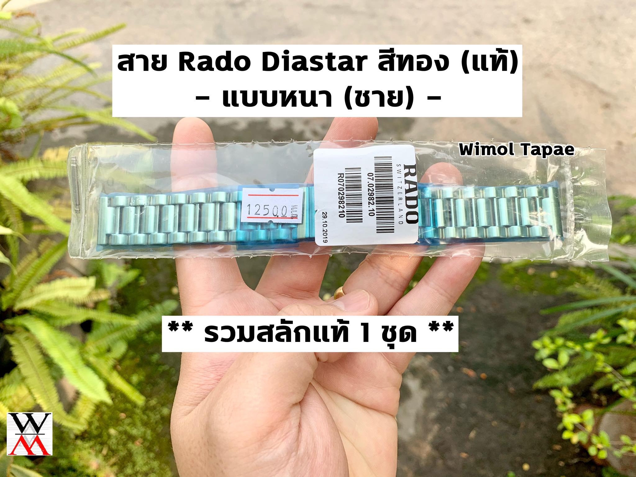 สายแท้ RADO Diastar สีทอง (แบบหนา บานพับด้านในเป็นไทเทเนียม) สำหรับ รุ่น ไดสตาร์ ผู้ชาย