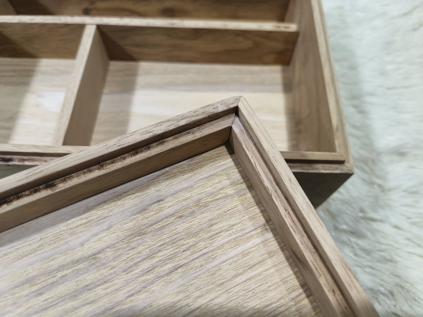 กล่องไม้ฝาครอบ แบบเข้ามุม45 องศา